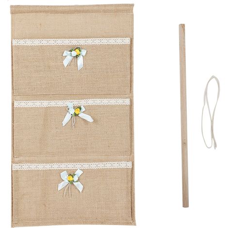 Organisateur Mural En Jute - Rangement Suspendu Imperméable Avec Nœud - Pour Salle De Bain Chambre Cuisine - Lot De 1 (1/5)