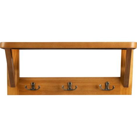 Wandregal Rustic Mit Kleiderhaken 40 x 15 x 16 cm