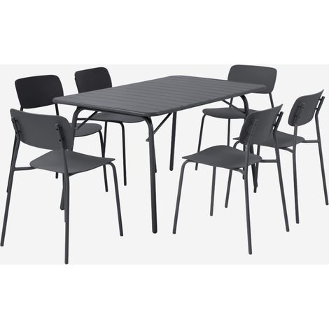 Mesa de jardín plegable de metal con 6 sillas (1/5)