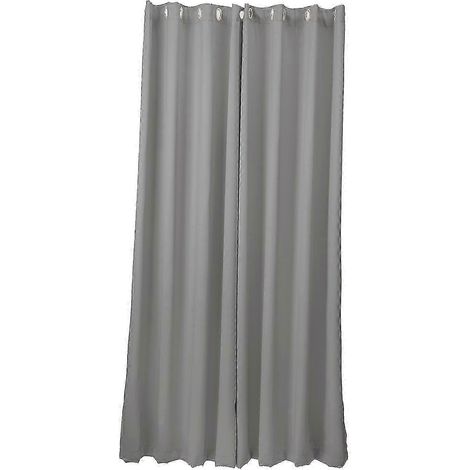Rideau d'extérieur imperméable et thermique pour terrasse pergola et porche panneau extra long à œillets antirouille 1 pièce - Gris 132 x 213 cm (1/5)