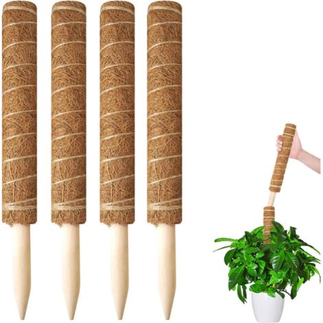 Lntyq Stück Moosstangen zur Unterstützung, 40 cm Kokosfaser-Totem-Kletterstützen für Gartenpflanzen, stapelbare Stöcke (1/4)