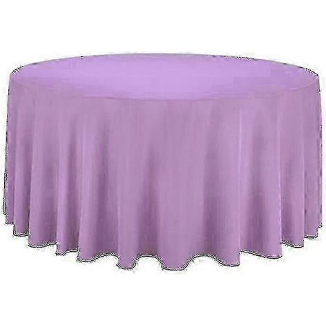 Nappe ronde en polyester - Nappe unie et résistante, idéale pour les mariages Light purple-Diameter 220CM (1/5)