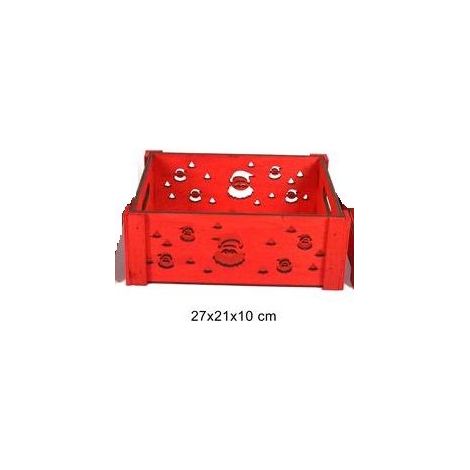 CASSETTA LEGNO BABBO NATALE ROSSO MEDIA
