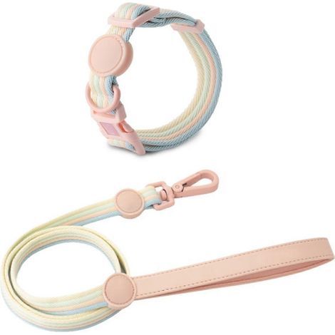 Ensemble collier et laisse pour chien - Collier ajustable pour chiens de petite et moyenne taille - Accessoires pour animaux (1/5)