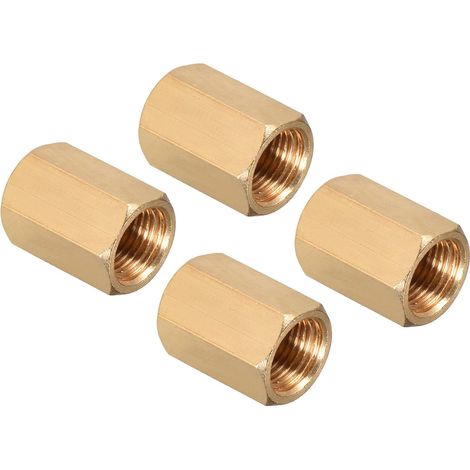 4 Paquet Femelle Filetage Tuyau Raccord 1/8" G 17,1mm Or Ton (1/5)