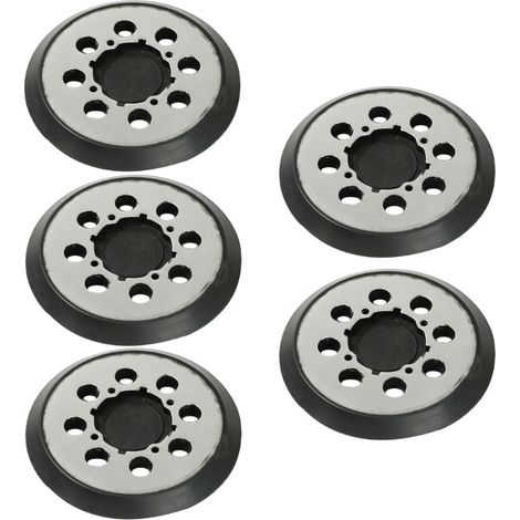 Trade-Shop 8-Loch + 4-Loch Klett Schleifteller Ø125mm mit Metall-Rückseite kompatibel mit Dewalt DWE6423B DWE6423R, Craftsman CMEW231R - 5 Stück