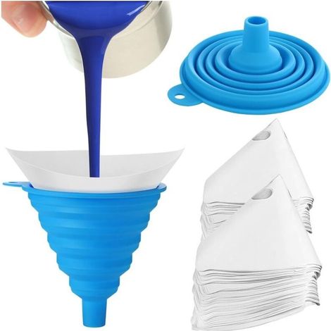 100 Pièces Filtre à Peinture Papier Jetables Passoires Filtre en Silicone Entonnoir Filtres à cône pour Voiture Pistolets-RAPANDA (1/5)