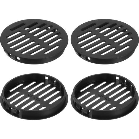 4 pièces de ventilation de soffite ronde, couvercle de ventilation de soffite en plastique noir de 80 mm, grille de ventilation circulaire, flux d'air facile pour salle de bain, bureau, cuisine, placa