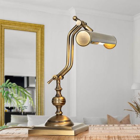 Tischlampe Messing Schreibtischleuchte in Bronze (1/5)