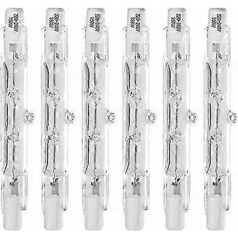 Ampoules halogènes 150 W, projecteur double culot R7S type J 78 mm, lot de 6, solution d'éclairage de sécurité 220-240 V (1/5)