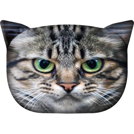 Bertoni Dekokissen „Boris die Katze“ 30×45 cm – Samt, Katzenmotiv, antiallergische Füllung (1/3)