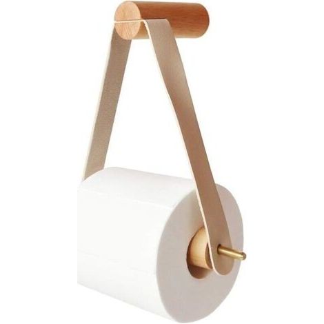 Toilet Roll Holder, Wooden Roll Holder Creative Wall Mounted Toilet Paper Holder (1/5)