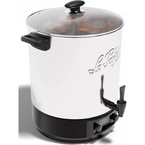 Esterilizador eléctrico de tarros con depósito de acero inoxidable y grifo, 23 L, 2500 W + 4 tarros de 1 L - LPF.STV23INA - Le Parfait -