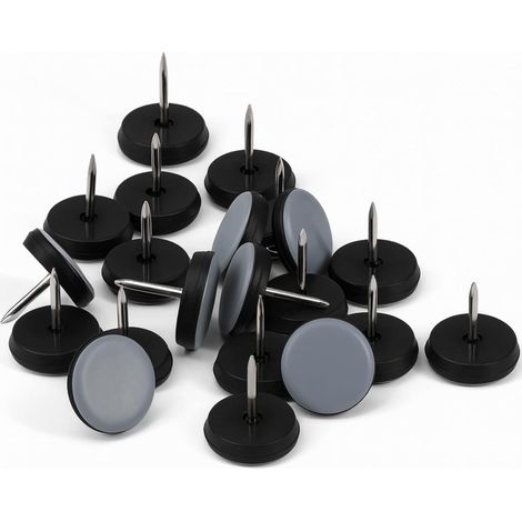50 Stück Teflon Möbelgleiter mit Nagel, Ø 22mm – Abriebfeste PTFE Gleiter für Stühle und Möbel, Ideal zum Schutz von Holz- und Fliesenböden, Geräuschreduzierung und einfache Montage