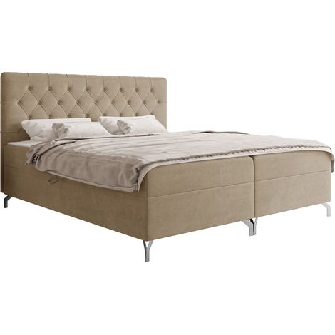 Lit boxspring Focus, Fresh 03, Continental, Unique, 120x200, Tissu, Disponible, 127x208x115cm (1/5)