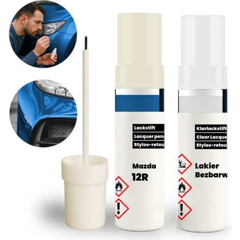 Kit de pintura de retoque azul para Mazda 12R 2 en 1: Capa base + Capa transparente con pincel. (1/5)