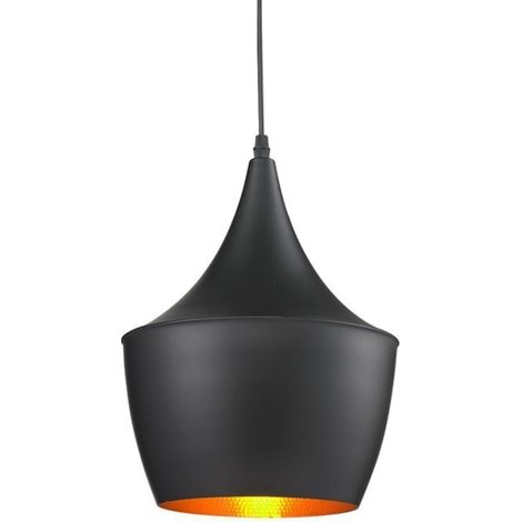Pendelleuchte Schwarz, Retro Hängelleuchte Hängelampe aus Metall, Industrielle Vintage Pendellampe