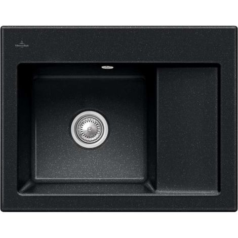 VILLEROY ET BOCH Subway 45 Fregadero compacto de 1 seno 65 x 51 cm con desagüe derecho Cromita CeramicPlus con desagüe manual (1/2)