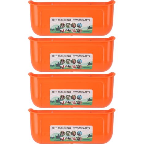 4 pcs Grande Mangeoire à Poulet Mangeoire avec Clips Suspendus Mangeoires de Clôture pour Chèvre Canard Oie Bétail Alimentation Conteneur Abreuvoir Seau Orange (1/5)