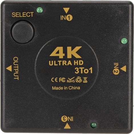 Commutateur HDMI 3 en 1 Sortie 4K 3D pour PC Console de Jeux TV Projecteur (1/5)