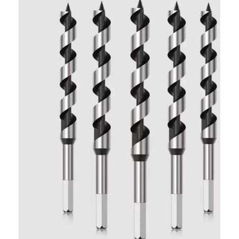 Mèche à Bois Hélicoïdal, 7 PCS Forets à Bois Set en Acier Au Carbone Spiral Trou Cutter Outil à Bois Kit, D'outils avec Diamètre 6mm / 8mm / 10mm / 12mm / 14mm/ 16mm/18m