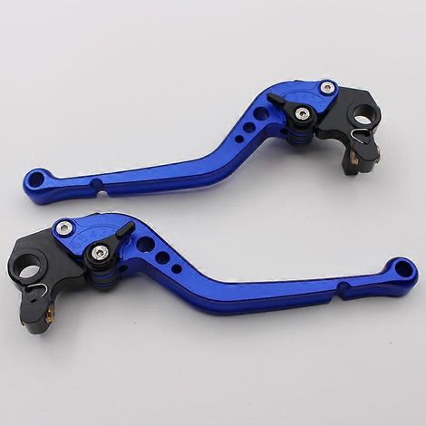 Convient pour moto Ducati 696 Monster, levier de frein réglable en alliage d'aluminium (longue poignée bleue) (1/5)