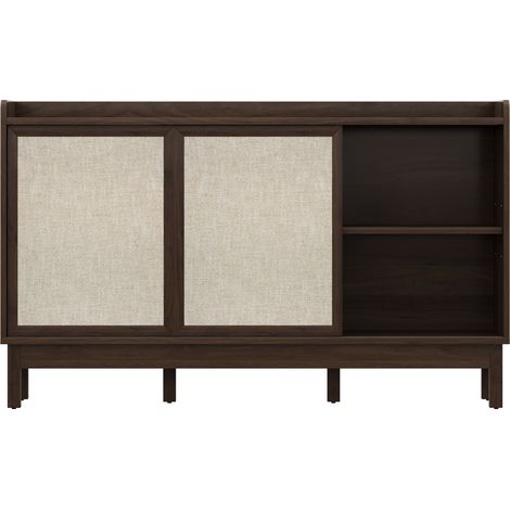 Aparador con puertas correderas y 2 cajones 150 x 39,5 x 80 cm natural (1/5)