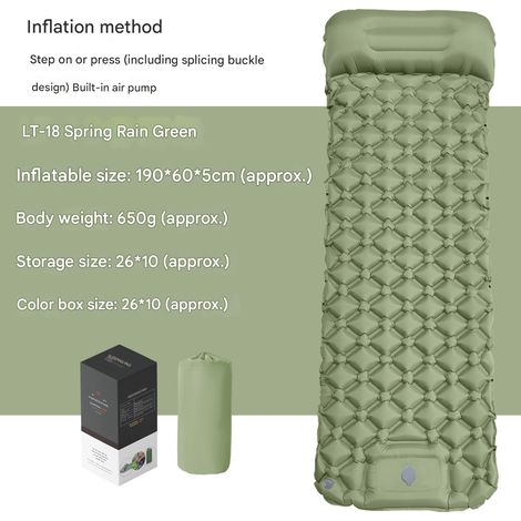 Matelas de camping autogonflant : matelas de camping simple, épais et léger, gonflable, matelas de camping double et compact.