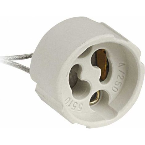 Portalampada GU10 in ceramica, Filo lungo 23 cm, Utile per lampadine LED o alogene