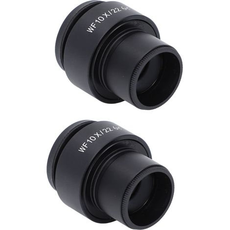 Lot de 2 oculaires de microscope 10x, grossissement de 22 mm, grand champ et large zone de netteté, avec réglage dioptrique et montage sur 30 mm. (1/5)