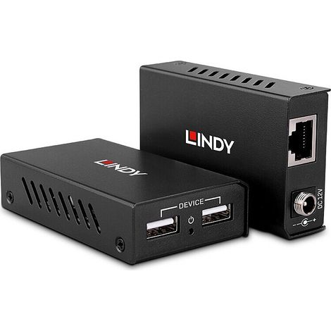 LINDY 100m 2 Port USB 2.0 Cat.6 Extender (43408)