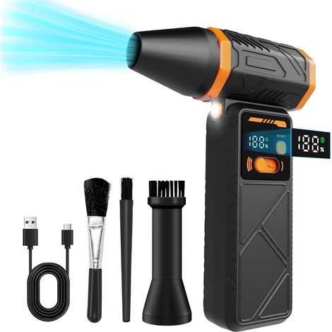 Souffleur Air Comprimé 100 Vitesses 210000 TR/Min, Mini Souffleur sans Fil Super Puissant avec Batterie 8000mAh et Lumière LED pour PC, Clavier, Voiture (1/5)