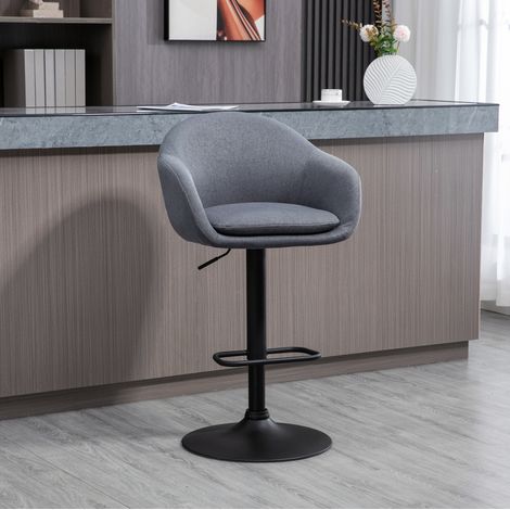 chaise bar reglable haut 360 degres assise grise acier OKMYHOME (1/4)