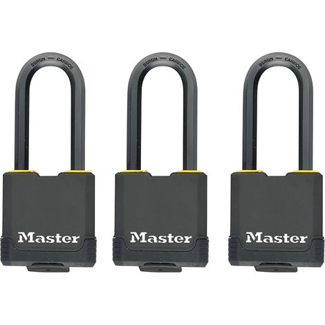 Master Lock M115EURTRILF Excell™ Weather Tough 45mm Padlock 4-Pin- Keyed Alike x 3 MLKM115TRILF
