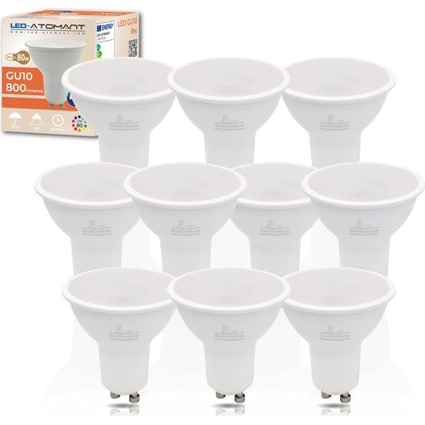 LED 10x Ampoule LED GU10 8W Blanc Neutre 800lm (1/5)