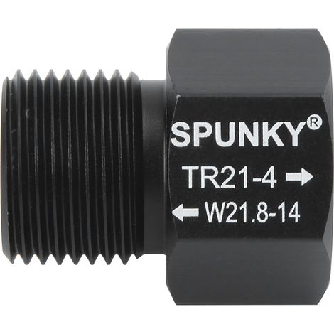Adaptateur bouteille CO2 noir filetage femelle TR21x4 vers mâle W21.8-14 (1/4)