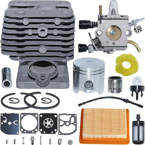 Kit de réparation et reconstruction du carburateur avec piston et cylindre 35mm adapté pour Stihl FS120 FS200 FS250 Débroussailleuse Remplacer 4134 020 1213 4134 120 0653 (1/5)