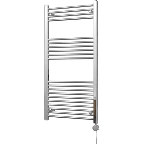 Zennor - Chrome Electric Towel Rail H1200mm x W600mm Straight 400w Thermostatic (1/3)
