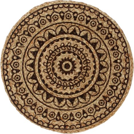 Napperons 4 pcs Marron foncé 38 cm Rond Jute (1/4)