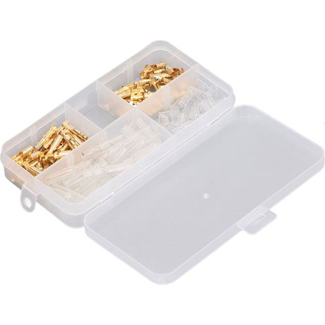 Kit de 120 conectores para motocicleta, terminales de crimpado macho y hembra desnudos con funda aislante, 3,5 mm, dorados. (1/5)