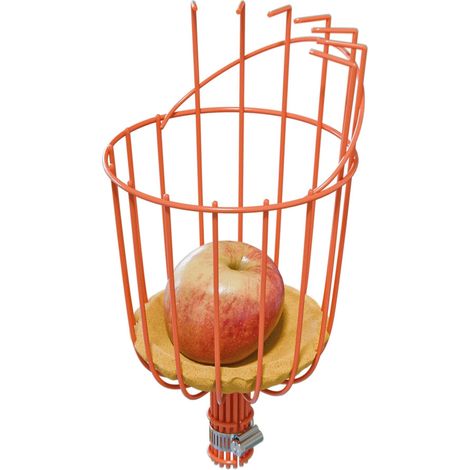 - Picker with metal basket - Picker with protective cushion, claws and adjustable clip - Basket for picking apples, oranges, pears - Sturdy steel (1/5)
