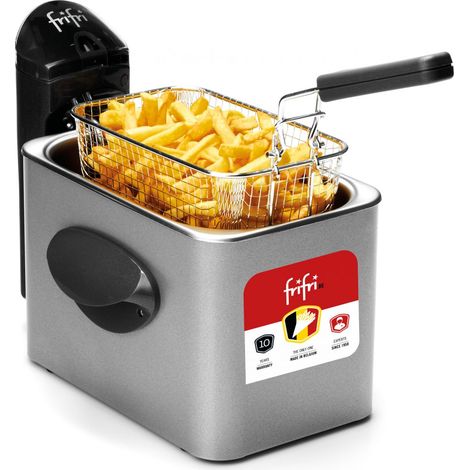 Friteuse électrique 2.5L 2000W – Manteau métal – Pour 800g de frites – Garantie 10 ans – Corps rectangulaire – Frifri