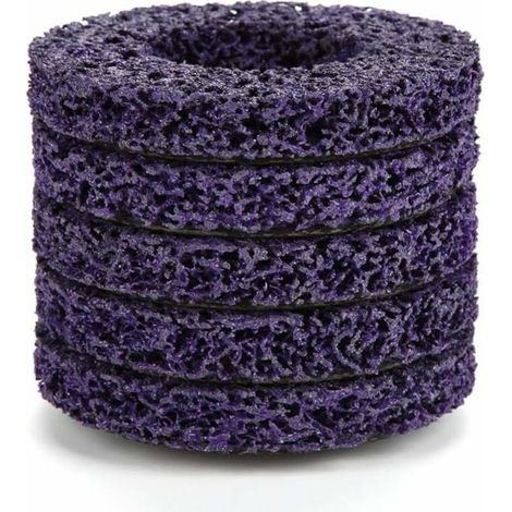 5Pcs Poly Bande Roue Disque Rouille Outil De Suppression Propre Qualité Meuleuse Disques D'Angle Violet 100Mm (1/5)