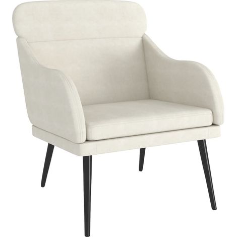 Fauteuil de Salon,Chaise,Fauteuil Crème 63x76x80 cm Velours CFW703542 (1/5)