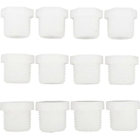 Kit de 12 bouchons de vidange pour chauffe-eau de camping-car, bouchons de vidange en plastique blanc de 1/2 pouce pour chauffe-eau Atwood (1/5)
