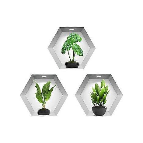 3D-Wandbilder Wohnzimmerpflanze - 3D-Vasen-Wandaufkleber - Vasen-Wandaufkleber, geeignet für Wohnzimmer, Schlafzimmer, Küche und andere Räume (3 Stück)