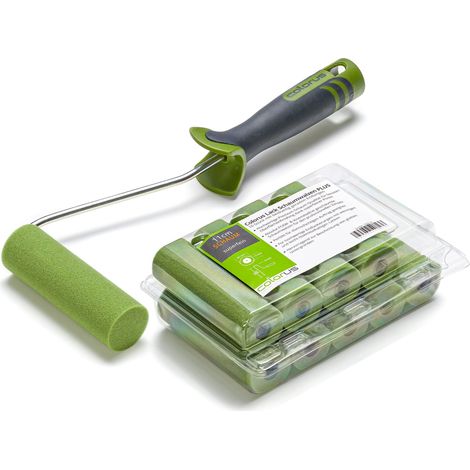 Lot de 10 rouleaux de peinture super fins, Rouleau de peinture 11 cm droit, Rouleau de peinture pour vernis à base d'eau et vernis à base de solvants, Rouleau de peinture avec cintre 2 K (1/5)