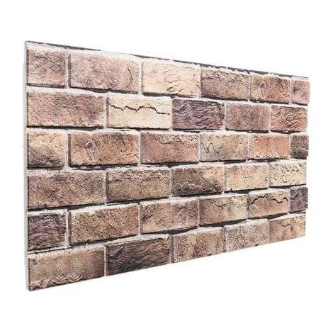 Lot de 10 panneaux muraux, marron et gris, 100 x 50 cm, mousse EPS. (1/5)