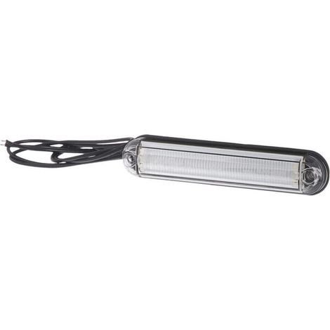 Lámpara de señalización LED, rectangular, 0,3/1,3 W, 12/24 V, blanca, 6 LED, Kramp LA103160 (1/2)