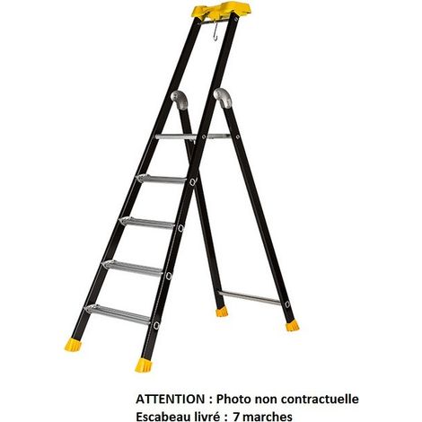 Scaletta pro 7 gradini - Altezza massima lavoro 3.54m - 439207 (1/5)